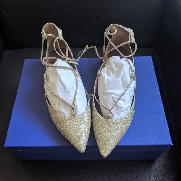 Aquazzura Christy Flats Gold - Picture 3 of 5